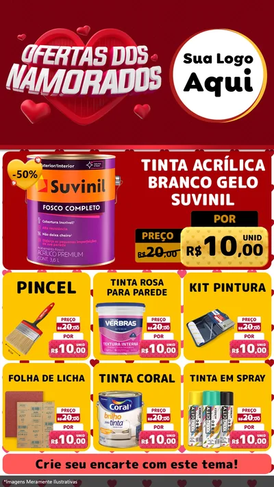Modelo de Rede Social para Stories com o tema Ofertas Dos Namorados para Tintas e Ferramentas
