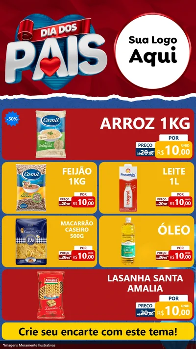 Modelo de TV para TV Vertical com o tema Dia dos Pais para Supermercado