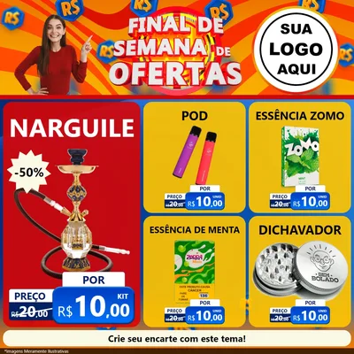 Modelo de Rede Social para Feed Facebook com o tema Final de Semana de Ofertas para Tabacaria