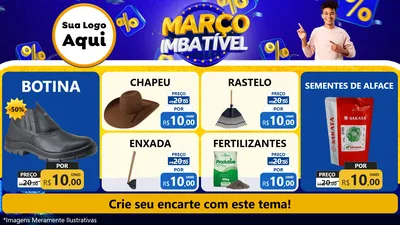 Modelo de TV para TV Horizontal com o tema Março Imbatível para Agropecuária