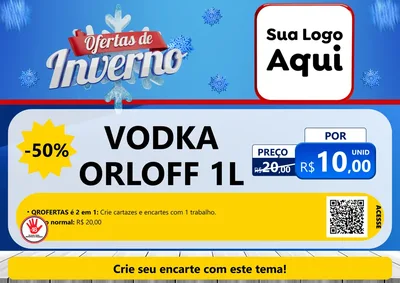 Modelo de Cartaz para Cartaz A4 Horizontal com o tema Ofertas de Inverno para Distribuidora de bebidas