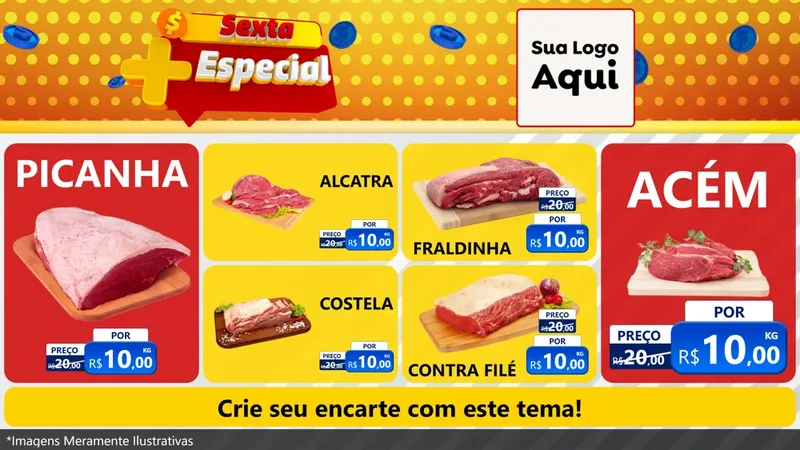 Modelo de TV para TV Horizontal com o tema Sexta Mais Especial para Açougue