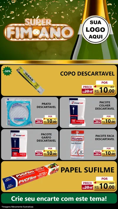 Modelo de TV para TV Vertical com o tema Super Fim de Ano para Embalagens
