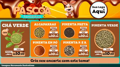 Modelo de TV para TV Horizontal com o tema Páscoa Fantástica para Produtos Naturais
