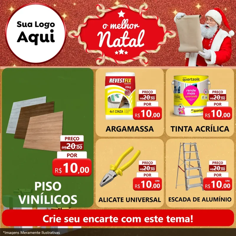 Modelo de Rede Social para Feed Facebook com o tema O Melhor Natal para Material para Construção