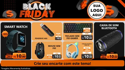 Modelo de TV para TV Horizontal com o tema Black Friday para Informática