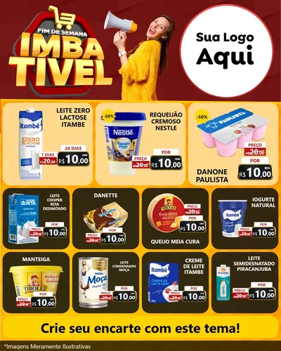Modelo de Rede Social para Feed Instagram com o tema Fim de Semana Imbatível para Frios e Laticínios