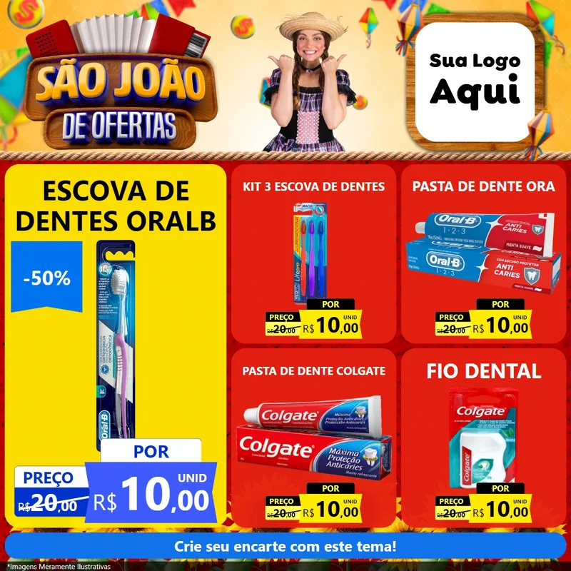 Modelo de Rede Social para Feed Facebook com o tema São João de Ofertas para Higiene Pessoal