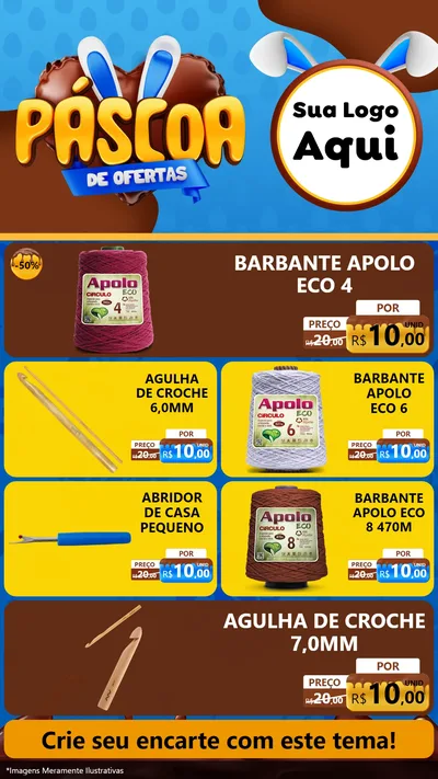 Modelo de TV para TV Vertical com o tema Páscoa de Ofertas para Armarinho e Aviamentos