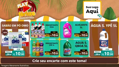 Modelo de TV para TV Horizontal com o tema Play Nas Férias Imperdível para Produtos de Limpeza
