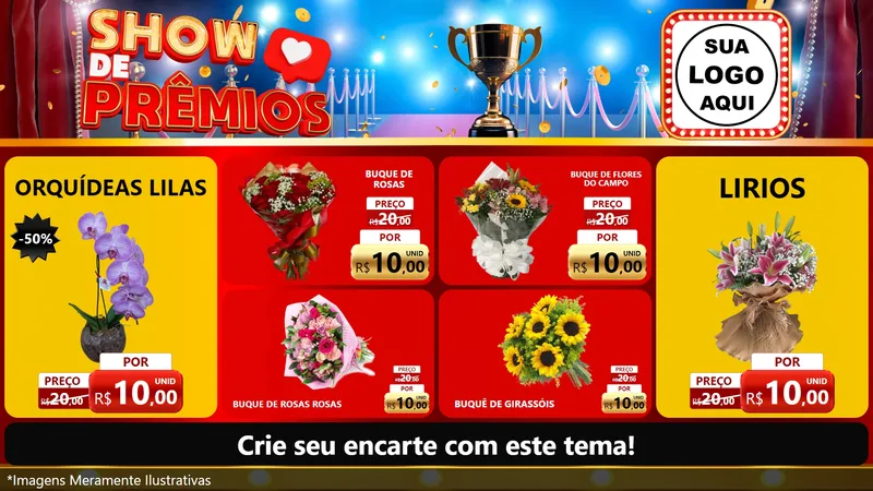 Modelo de TV para TV Horizontal com o tema Show de Prêmios para Floricultura e jardim