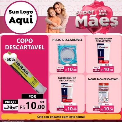 Modelo de Rede Social para Feed Facebook com o tema Super Dia Das Mães para Embalagens
