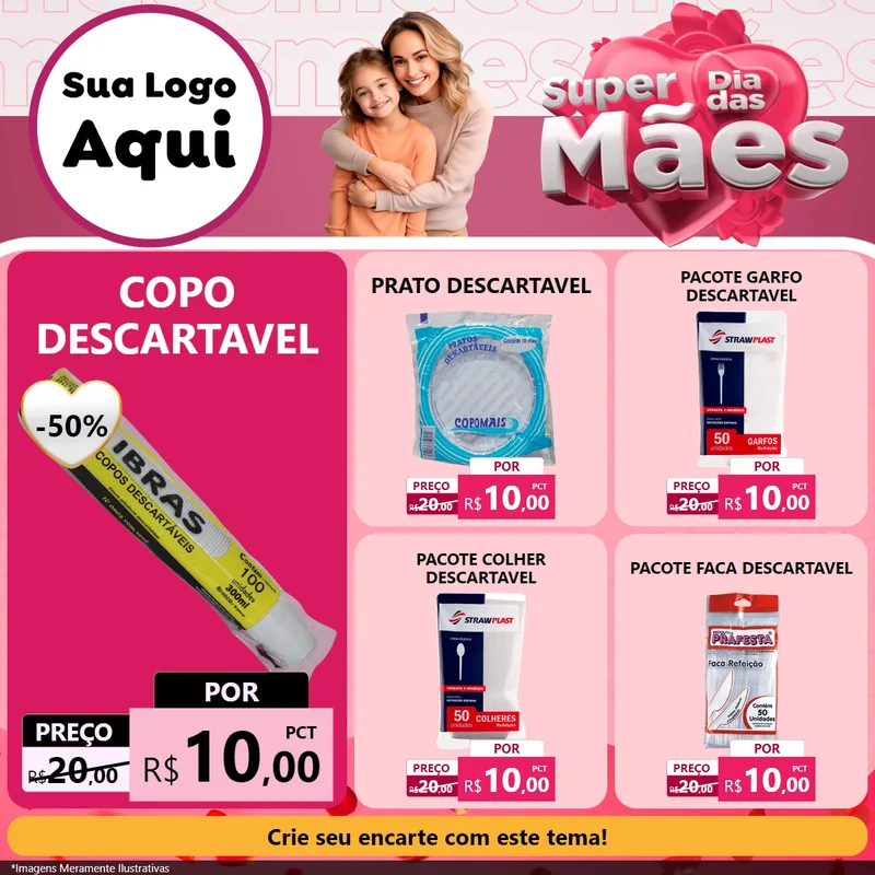 Modelo de Rede Social para Feed Facebook com o tema Super Dia Das Mães para Embalagens