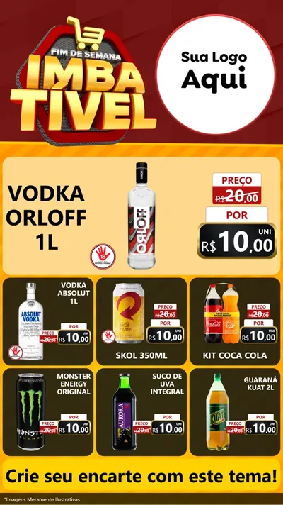 Modelo de Rede Social para Stories com o tema Fim de Semana Imbatível para Distribuidora de bebidas