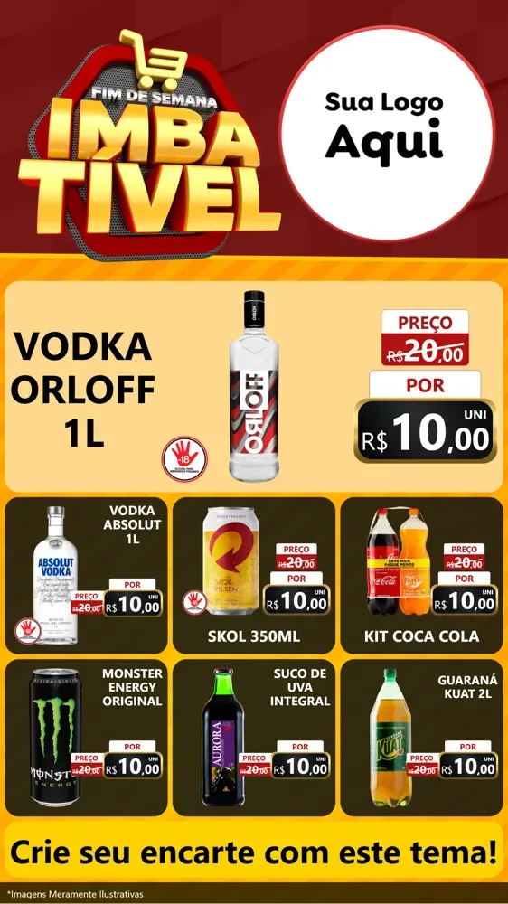 Modelo de Rede Social para Stories com o tema Fim de Semana Imbatível para Distribuidora de bebidas