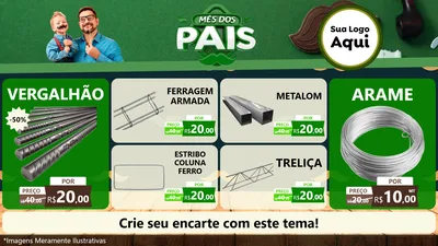 Modelo de TV para TV Horizontal com o tema Mês dos Pais para Ferragens