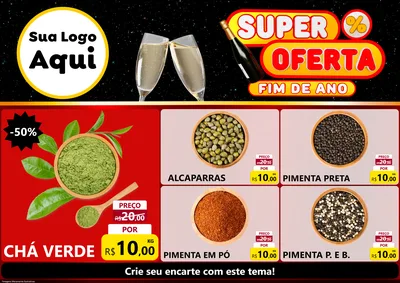Modelo de Encarte para Encarte A4 Horizontal com o tema Super Oferta Fim de Ano para Produtos Naturais