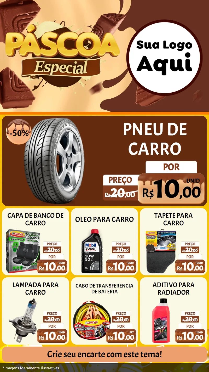 Modelo de Rede Social para Stories com o tema Páscoa Especial para Auto peças