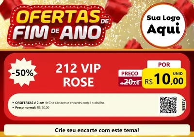 Modelo de Cartaz para Cartaz A4 Horizontal com o tema Ofertas de Fim de Ano para Perfumes
