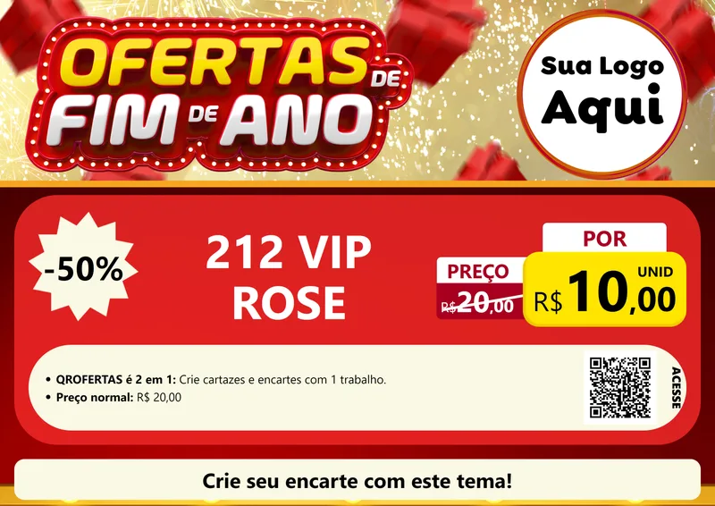Modelo de Cartaz para Cartaz A4 Horizontal com o tema Ofertas de Fim de Ano para Perfumes