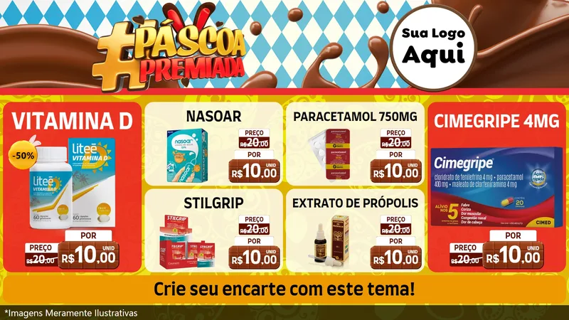 Modelo de TV para TV Horizontal com o tema Páscoa Premiada para Farmácia