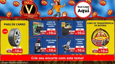 Modelo de TV para TV Horizontal com o tema Dia V - O Dia Mais Barato Do Mês para Auto peças