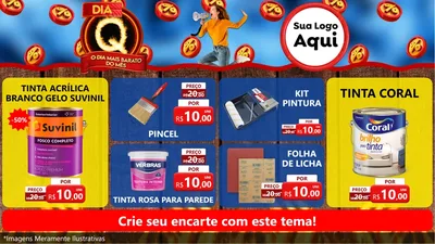 Modelo de TV para TV Horizontal com o tema Dia Q - O Dia Mais Barato Do Mês para Tintas e Ferramentas