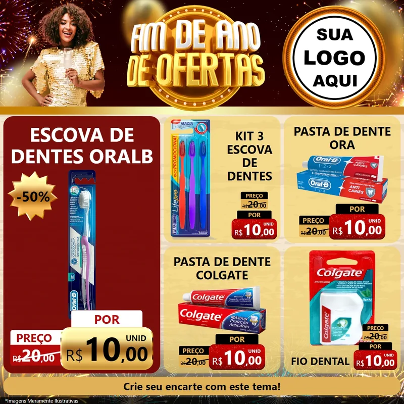 Modelo de Rede Social para Feed Facebook com o tema Fim de Ano de Ofertas para Higiene Pessoal
