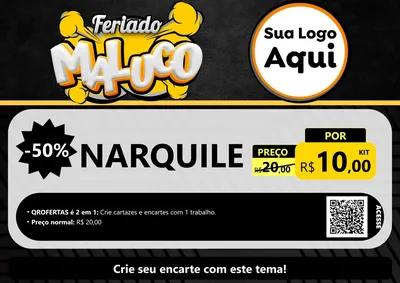 Modelo de Cartaz para Cartaz A4 Horizontal com o tema Feriado Maluco para Tabacaria