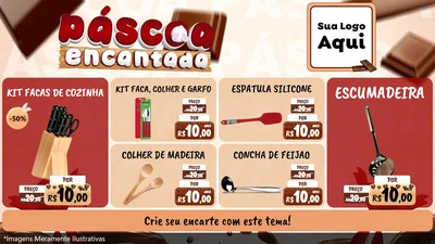 Modelo de TV para TV Horizontal com o tema Páscoa Encantada para Utilidades Domésticas