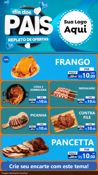 Modelo de TV para TV Vertical com o tema Dia Dos Pais Repleto de Ofertas para Assados