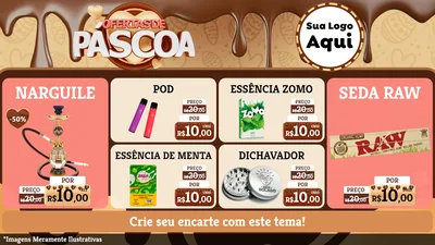 Modelo de TV para TV Horizontal com o tema Ofertas de Páscoa para Tabacaria