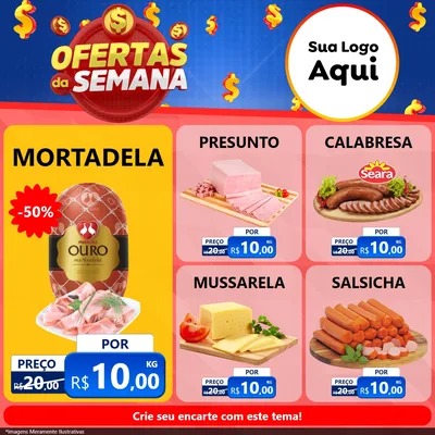 Modelo de Rede Social para Feed Facebook com o tema Ofertas Da Semana para Frios e Laticínios