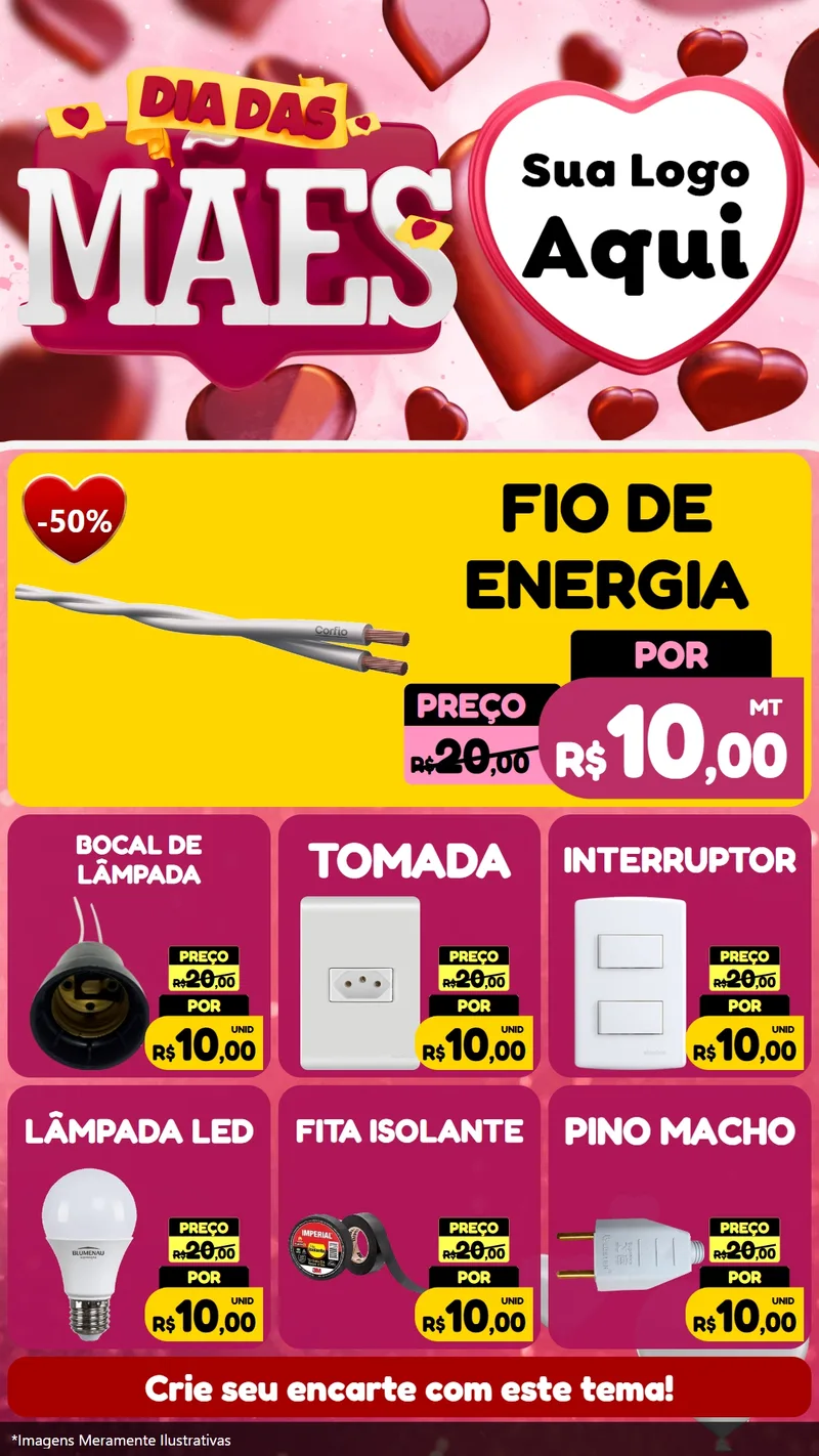 Modelo de Rede Social para Stories com o tema Dia Das Mães para Materiais Elétricos