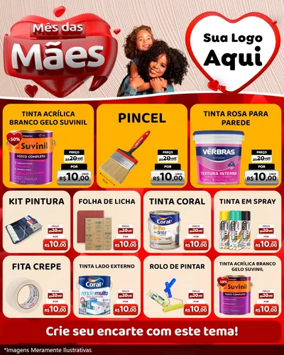 Modelo de Rede Social para Feed Instagram com o tema Mês das Mães para Tintas e Ferramentas