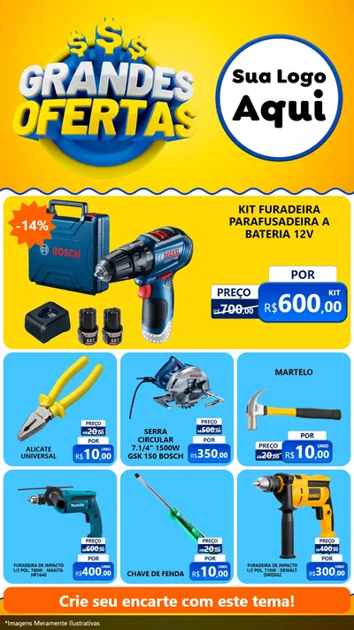 Modelo de Rede Social para Stories com o tema Grandes Ofertas para Maquinas e Ferramentas