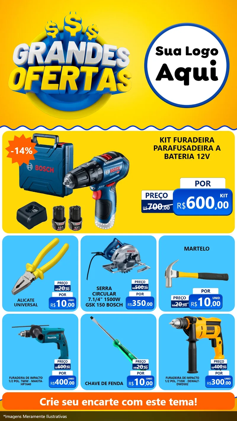 Modelo de Rede Social para Stories com o tema Grandes Ofertas para Maquinas e Ferramentas