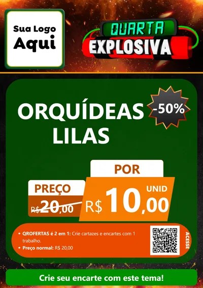 Modelo de Cartaz para Cartaz A4 Vertical com o tema Quarta Explosiva para Floricultura e jardim