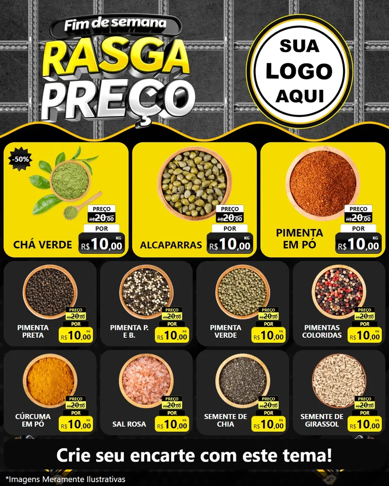 Modelo de Rede Social para Feed Instagram com o tema Fim de Semana Rasga Preço para Produtos Naturais