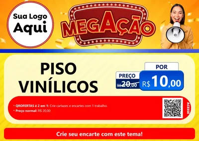 Modelo de Cartaz para Cartaz A4 Horizontal com o tema Mega Ação para Material para Construção