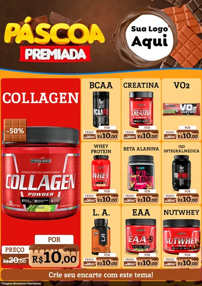 Modelo de Encarte para Encarte A4 Vertical com o tema Páscoa Premiada para Suplementos alimentares