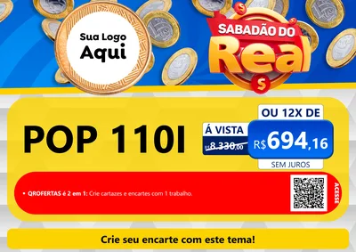 Modelo de Cartaz para Cartaz A4 Horizontal com o tema Sabadão do Real para Concessionaria de Motos