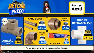 Modelo de TV para TV Horizontal com o tema Detona Preços para Tubos e conexões
