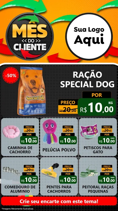 Modelo de Rede Social para Stories com o tema Mês do Cliente para Pet Shop