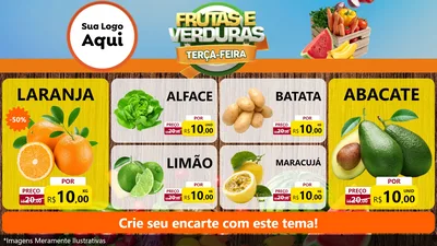 Modelo de TV para TV Horizontal com o tema Frutas e Verduras Terça-feira para Hortifrúti