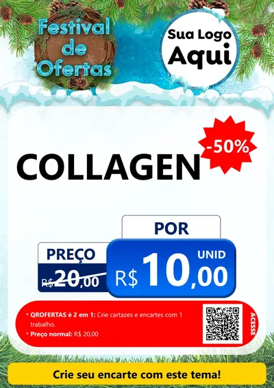 Modelo de Cartaz para Cartaz A4 Vertical com o tema Festival de Ofertas - Inverno para Suplementos alimentares