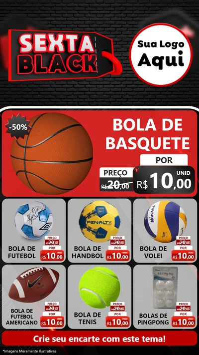 Modelo de Rede Social para Stories com o tema Sexta Black para Artigos Esportivos