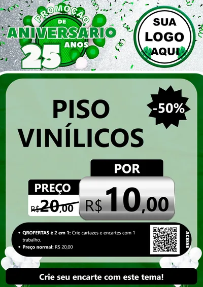 Modelo de Cartaz para Cartaz A4 Vertical com o tema Promoção de Aniversário - 25 Anos para Material para Construção