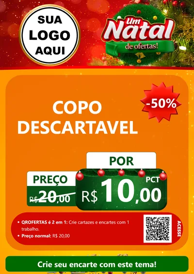 Modelo de Cartaz para Cartaz A4 Vertical com o tema Um Natal de Ofertas para Embalagens