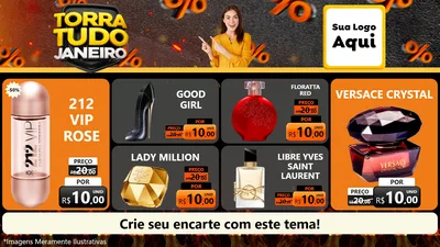 Modelo de TV para TV Horizontal com o tema Torra Tudo Janeiro para Perfumes
